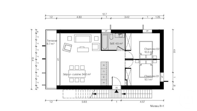 Afficher la photo en grand Appartement F2 à vendre - 2 pièces - 58,90 m2 - PLOUHARNEL - 56 - BRETAGNE